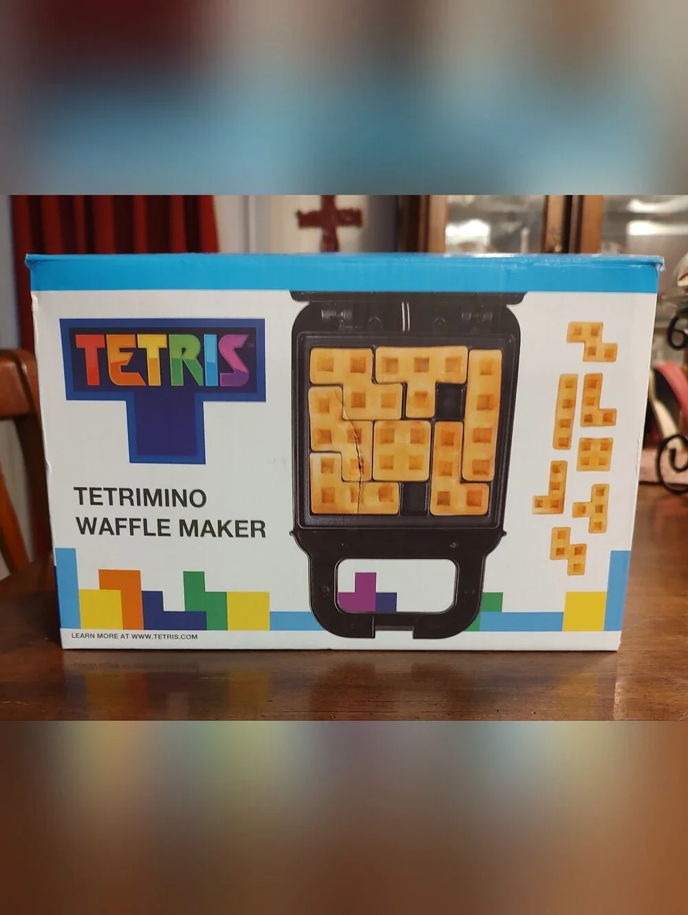 Tetrimino Waffle Maker - Black and Multicolor